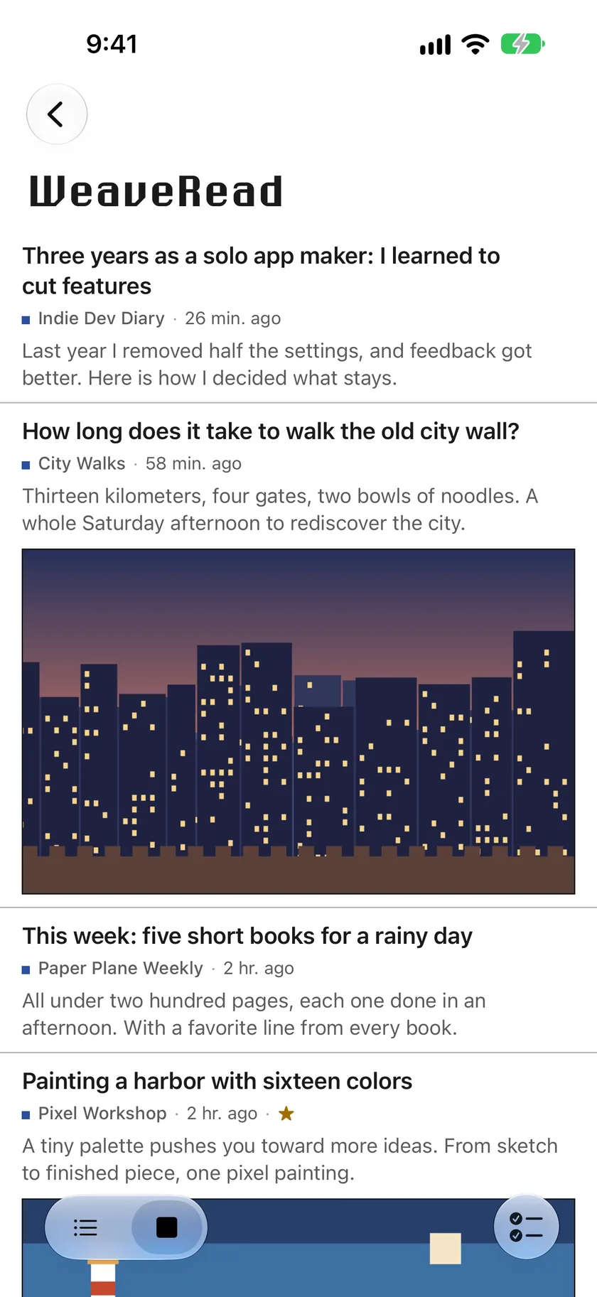 Timeline filtered to unread posts.